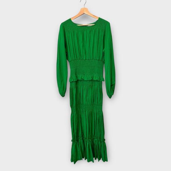 Oríré Gale Smocked Long Sleeve Tiered Maxi Dress Size US/4 - Picture 4 of 14